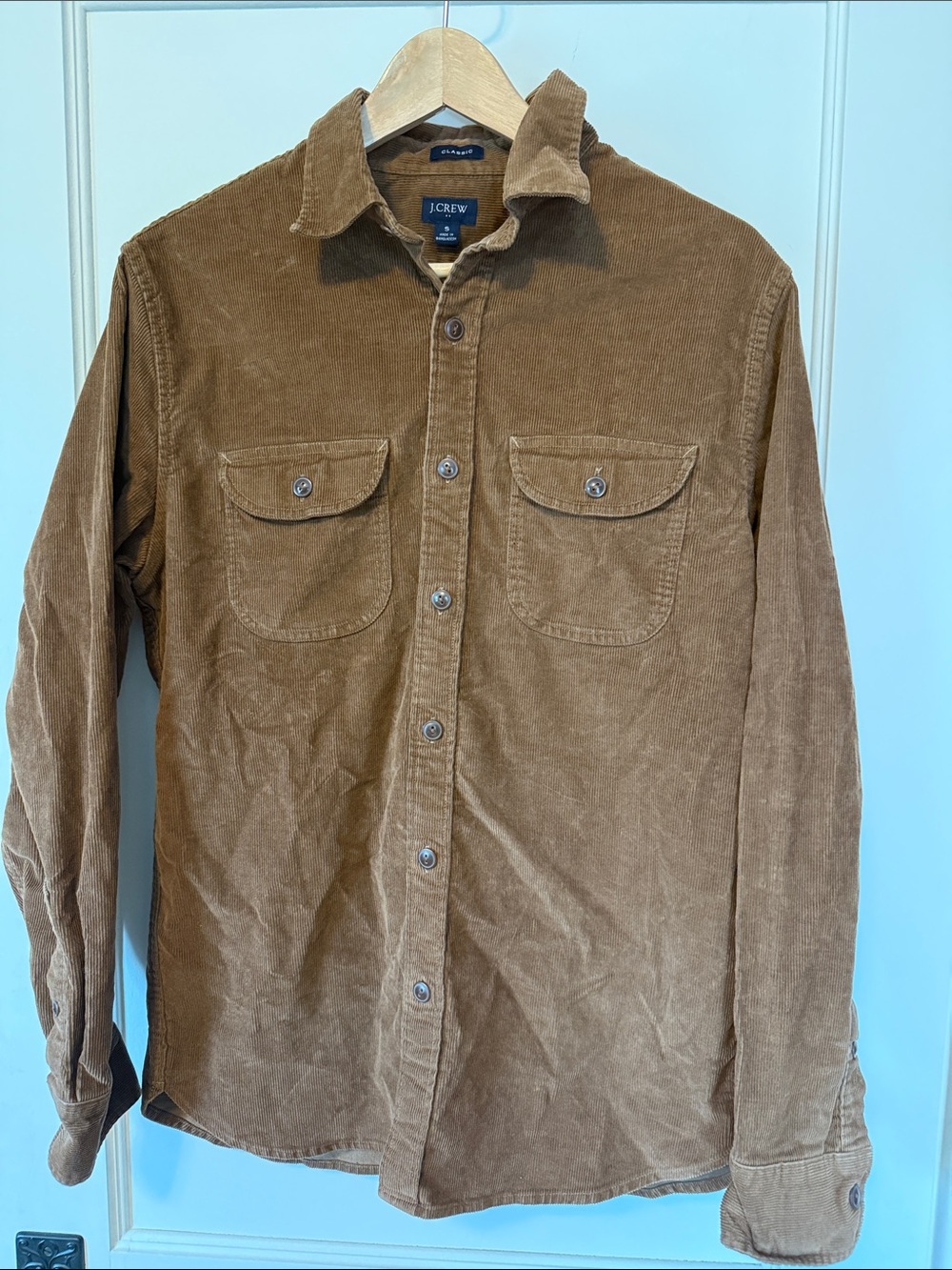 J Crew men’s brown corduroy shirt size small